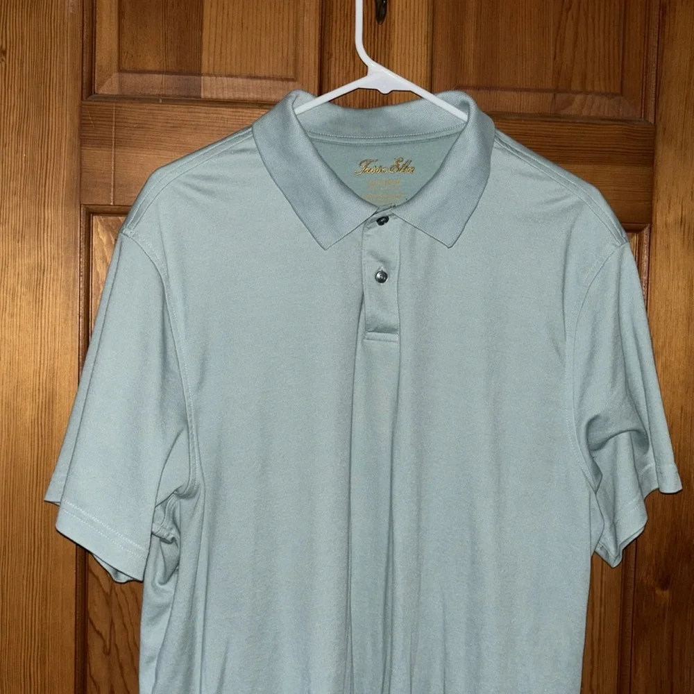 Tasso Elba Short Sleeve Polo Light Green Supima XL Like New